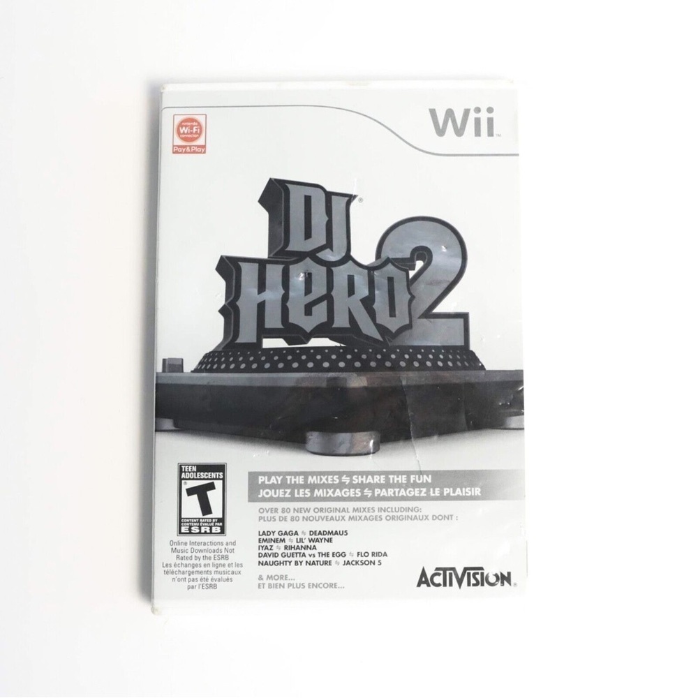 Nintendo Wii DJ Hero 2 console computer game music sing karaoke fun play